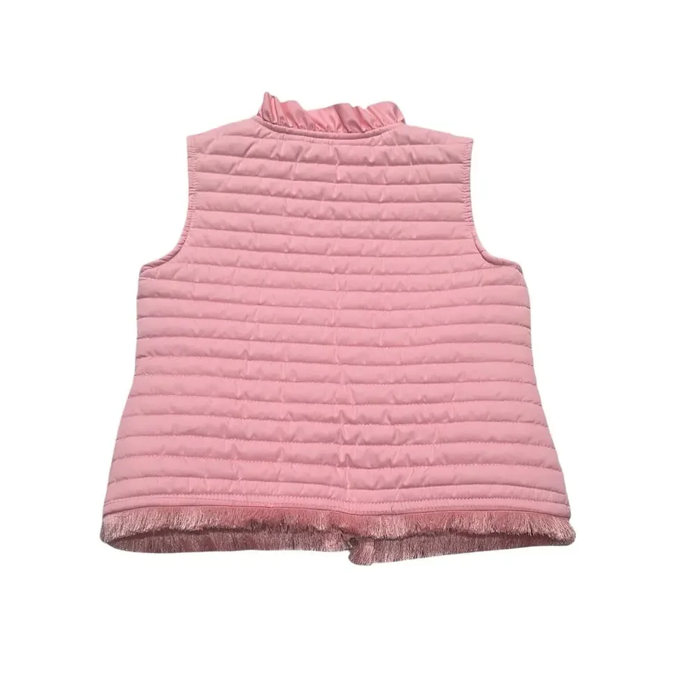 Lilly Pulitzer pink puffer vest Size M (6-7). Pockets